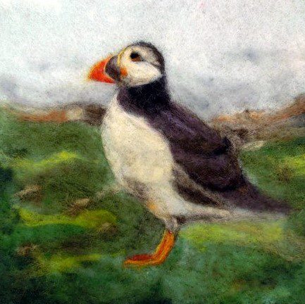 felted Maine puffin