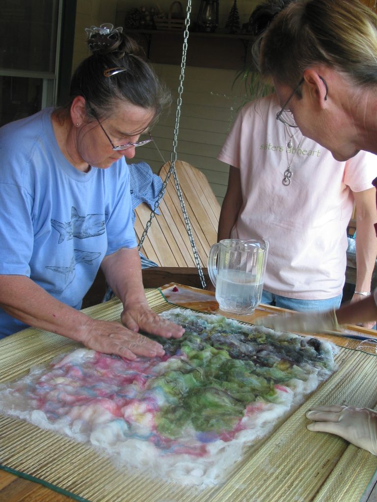 wet felting lesson